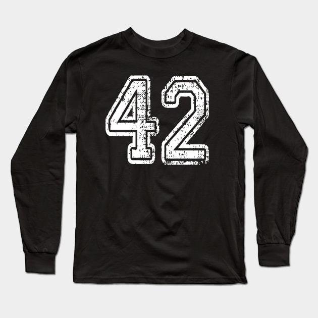 Number 42 Grungy in white Long Sleeve T-Shirt by Sterling